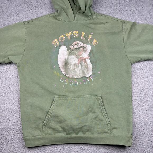 Boys Lie Good Bye Hoodie Men’s XL Green Graphic Angel Streetwear Pull Over - Picture 4 of 7